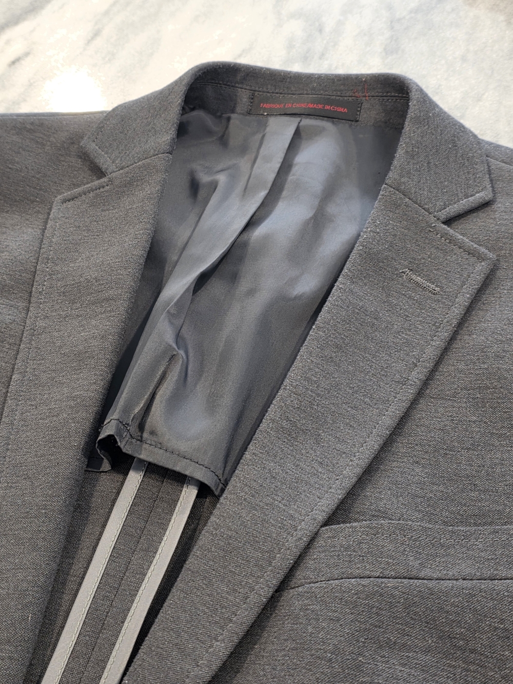 40R Men's 1670 by Hudson's Bay Unstructured Blazer Dark Gray 2 Button Sport Coat